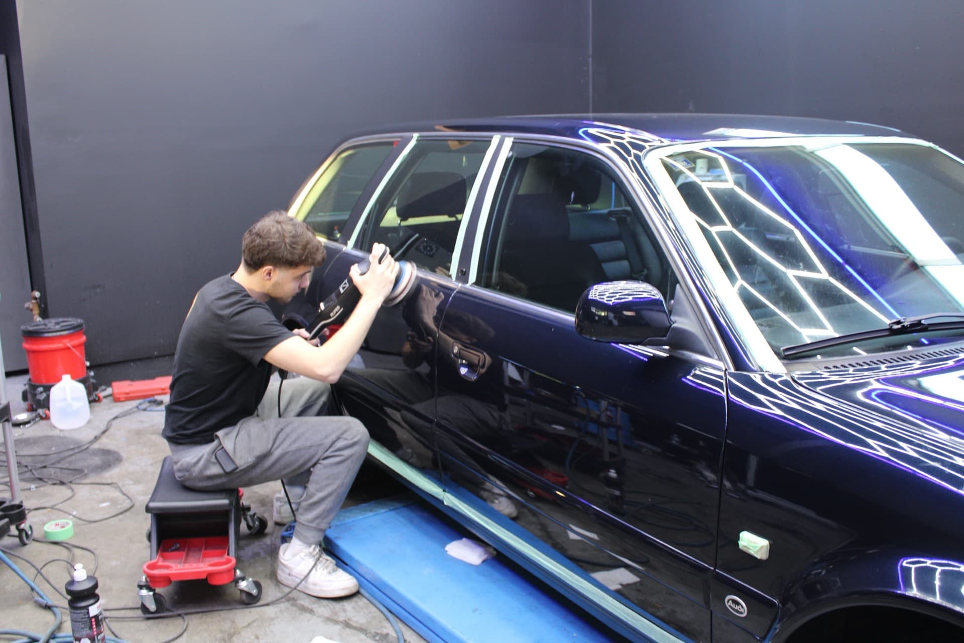 Cars being washed